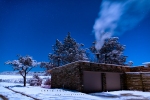 Stars And Snow Under A Full Moon,, Rogge Cloof, Sutherland, South-Africa