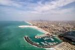 Jumeirah Beach Hotel and Dubai Skyline from Burj Al Arab, Dubai, UAE