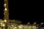 Vertical Panorama Kaz Gas Plant at Night, Basra, Iraq