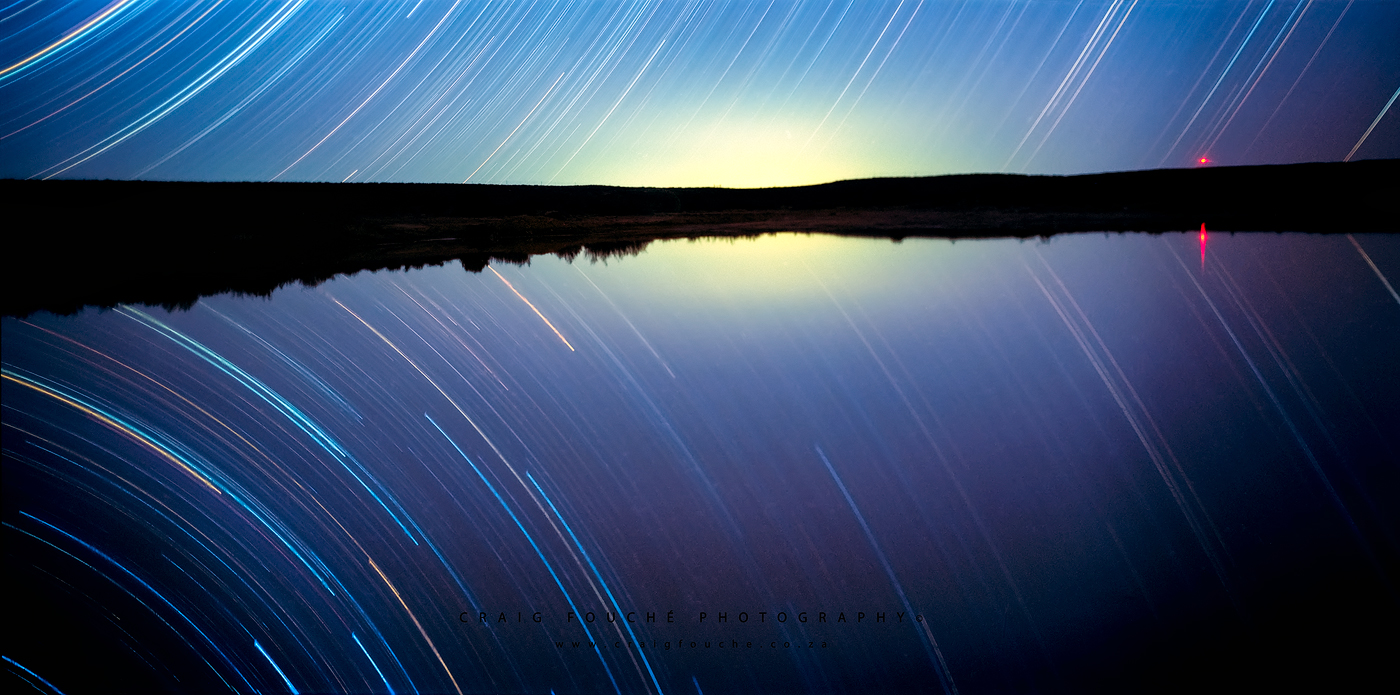 Landscape - Still Star Trail Reflections, Sutherland, South-Africa - Kodak Portra 800