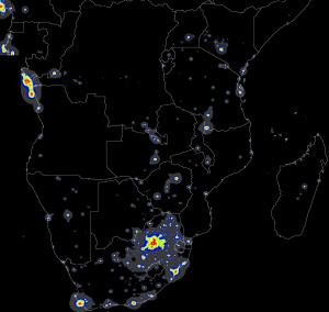 Light Pollution Over Southern & Central Africa